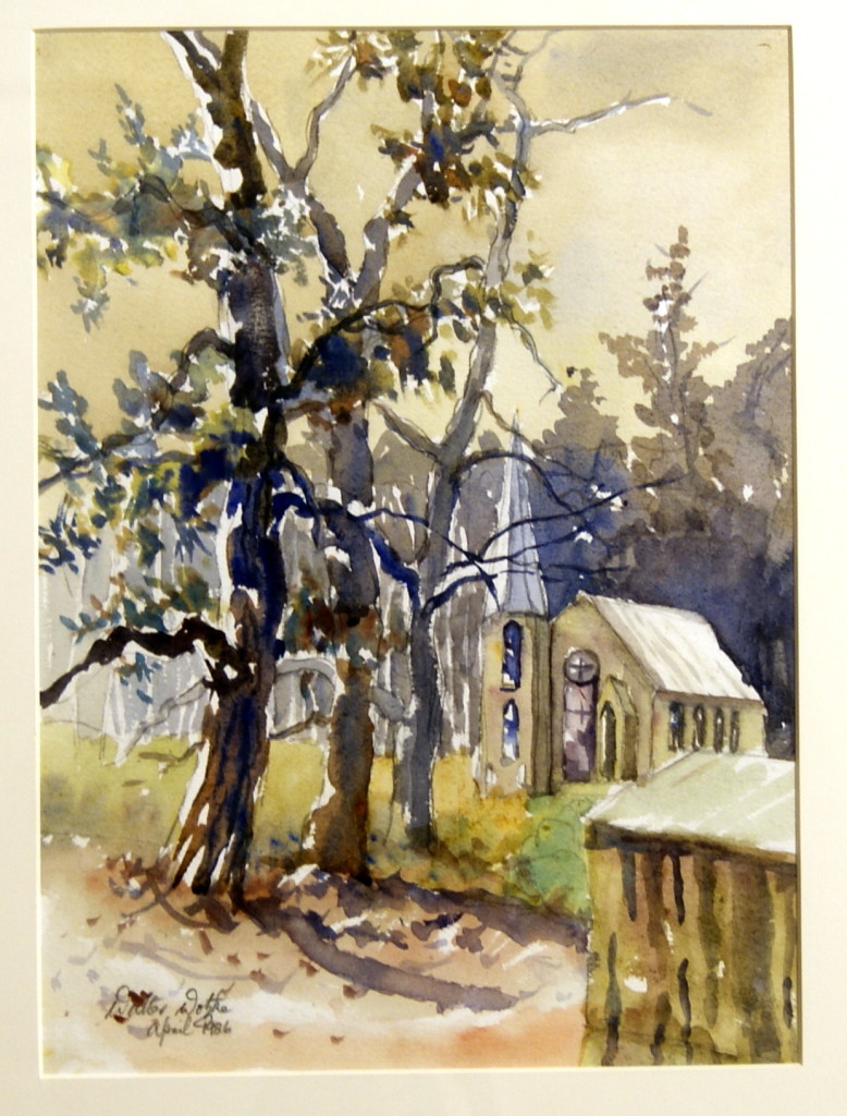 Walter Wotzke Watercolour St Paul's Church Hahndorf